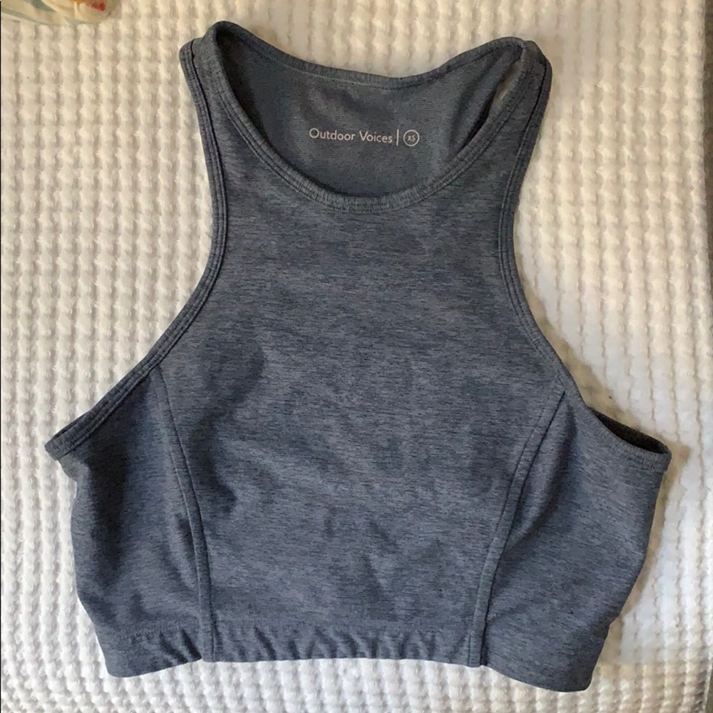OUTDOOR VOICES Athena crop top in storm